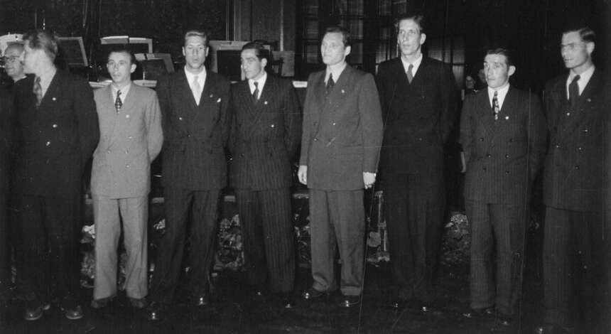 Aufstiegsfeier im Bayer-Kasino 1951