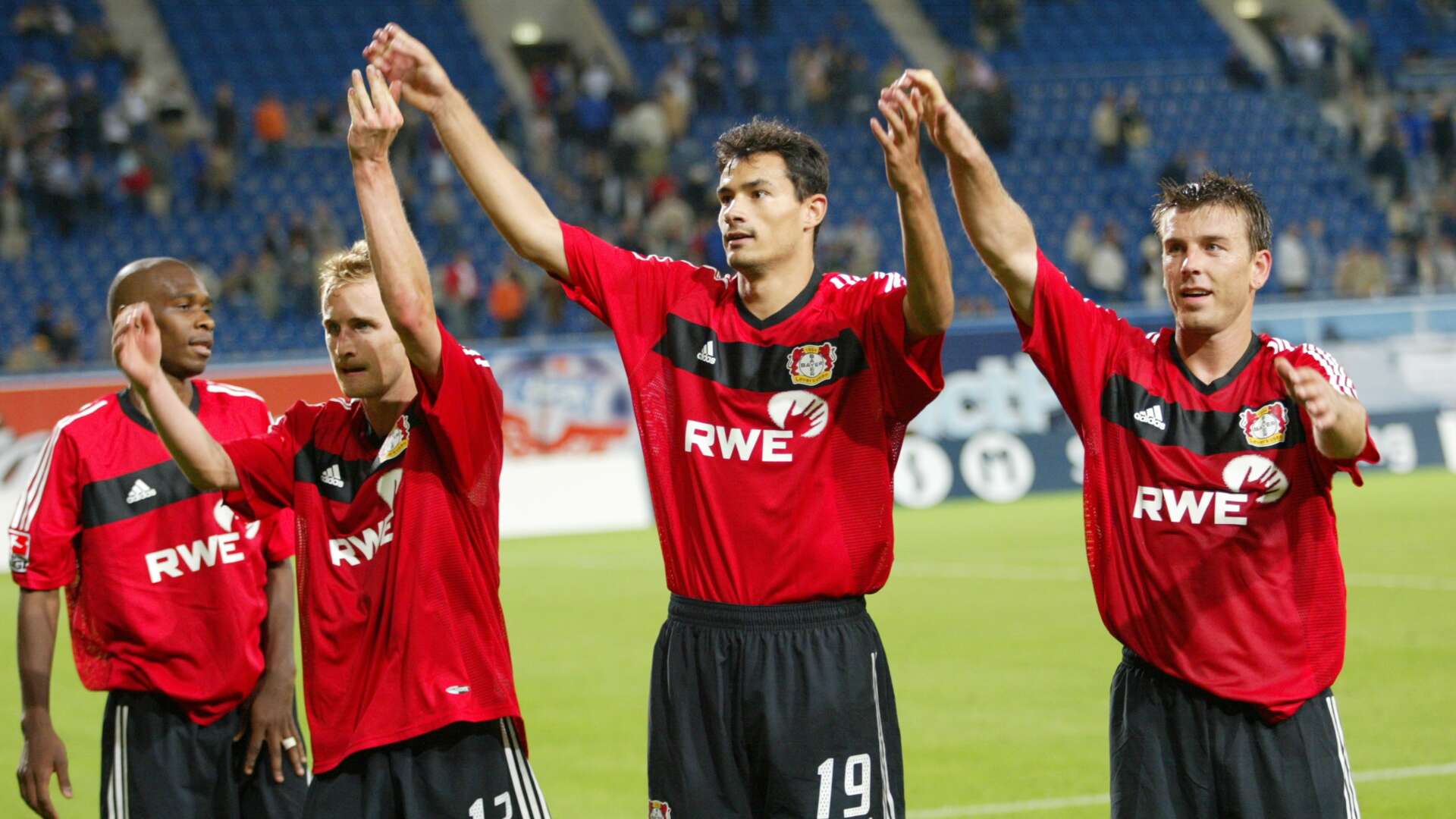 Juan, Daniel Bierofka, Marko Babic und Bernd Schneider