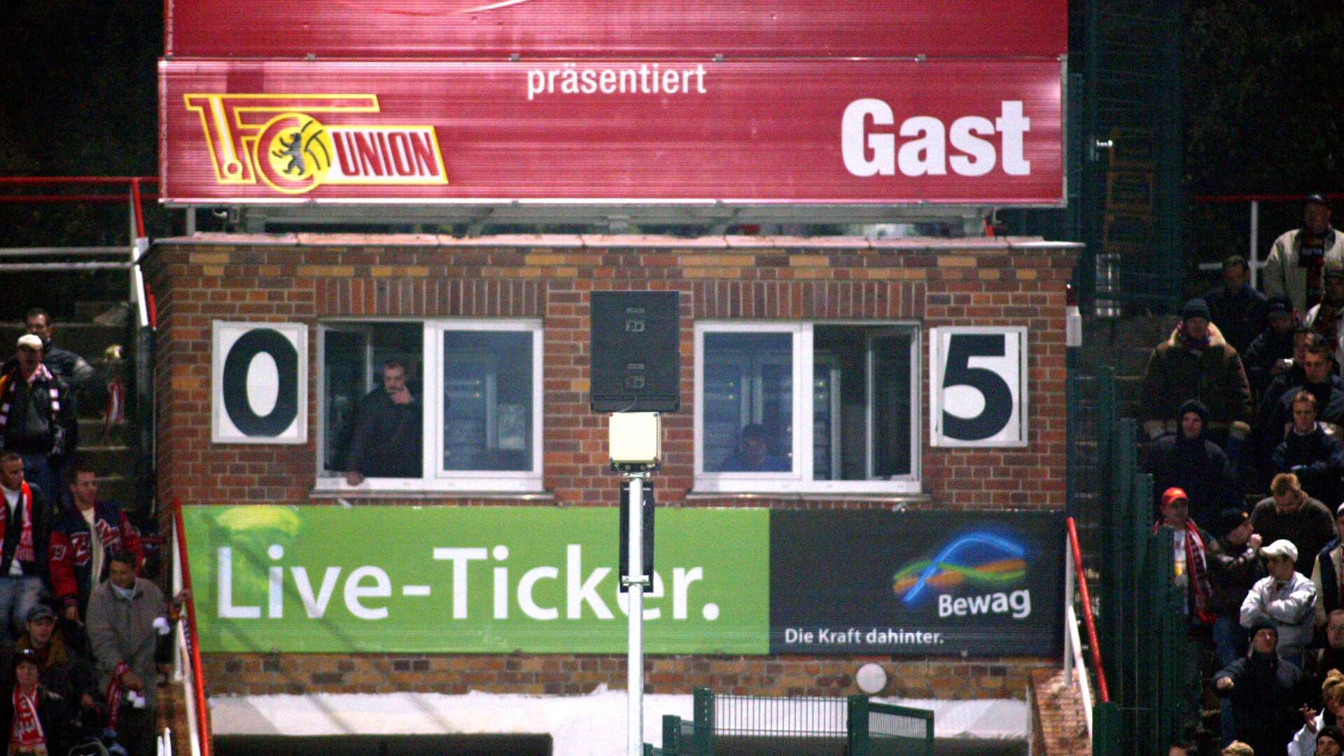 Anzeigetafel im Stadion An der Alten Försterei