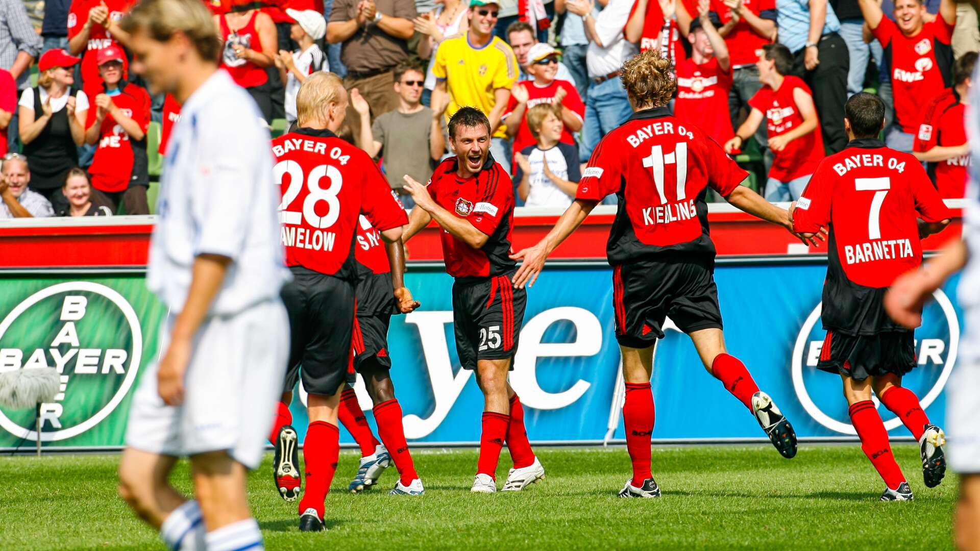 Werkself beim Torjubel