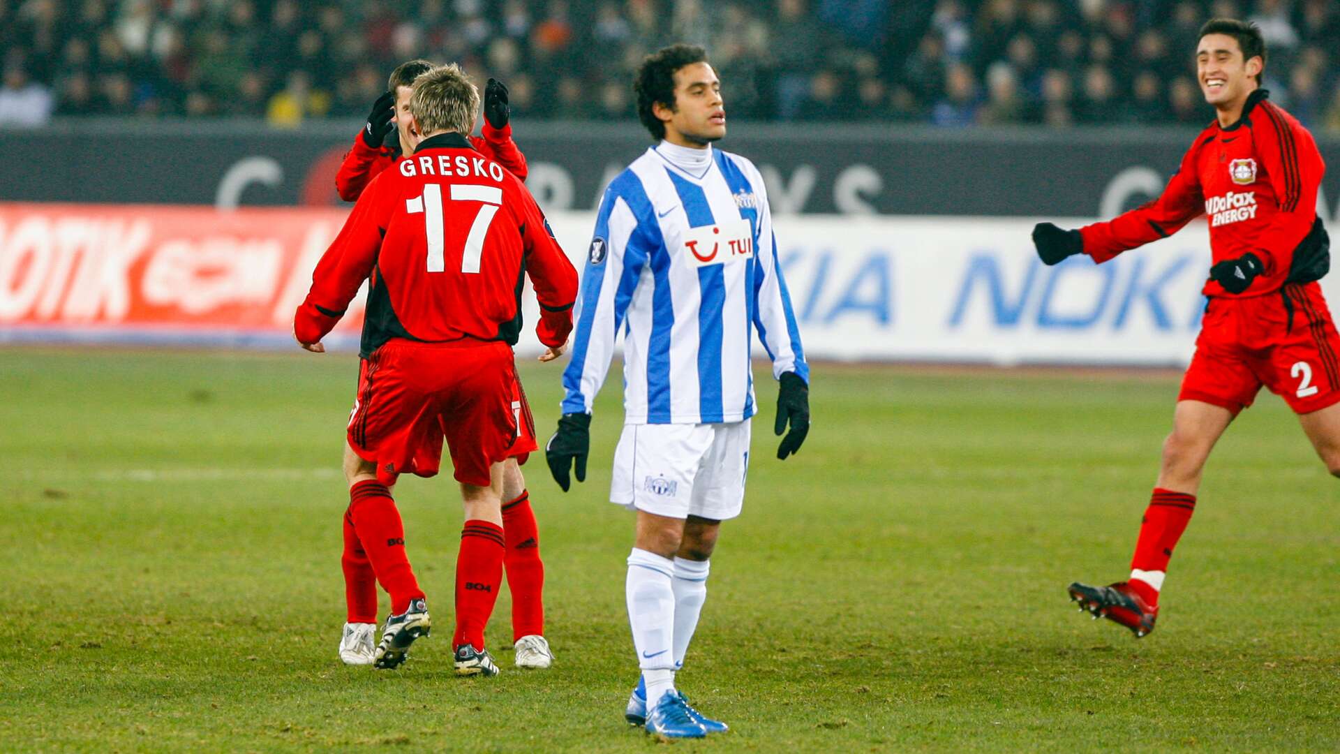 Werkself beim Torjubel