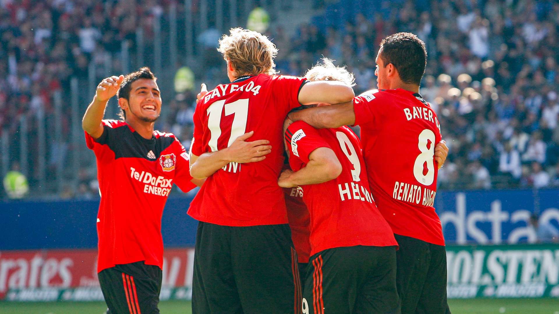 Werkself beim Torjubel