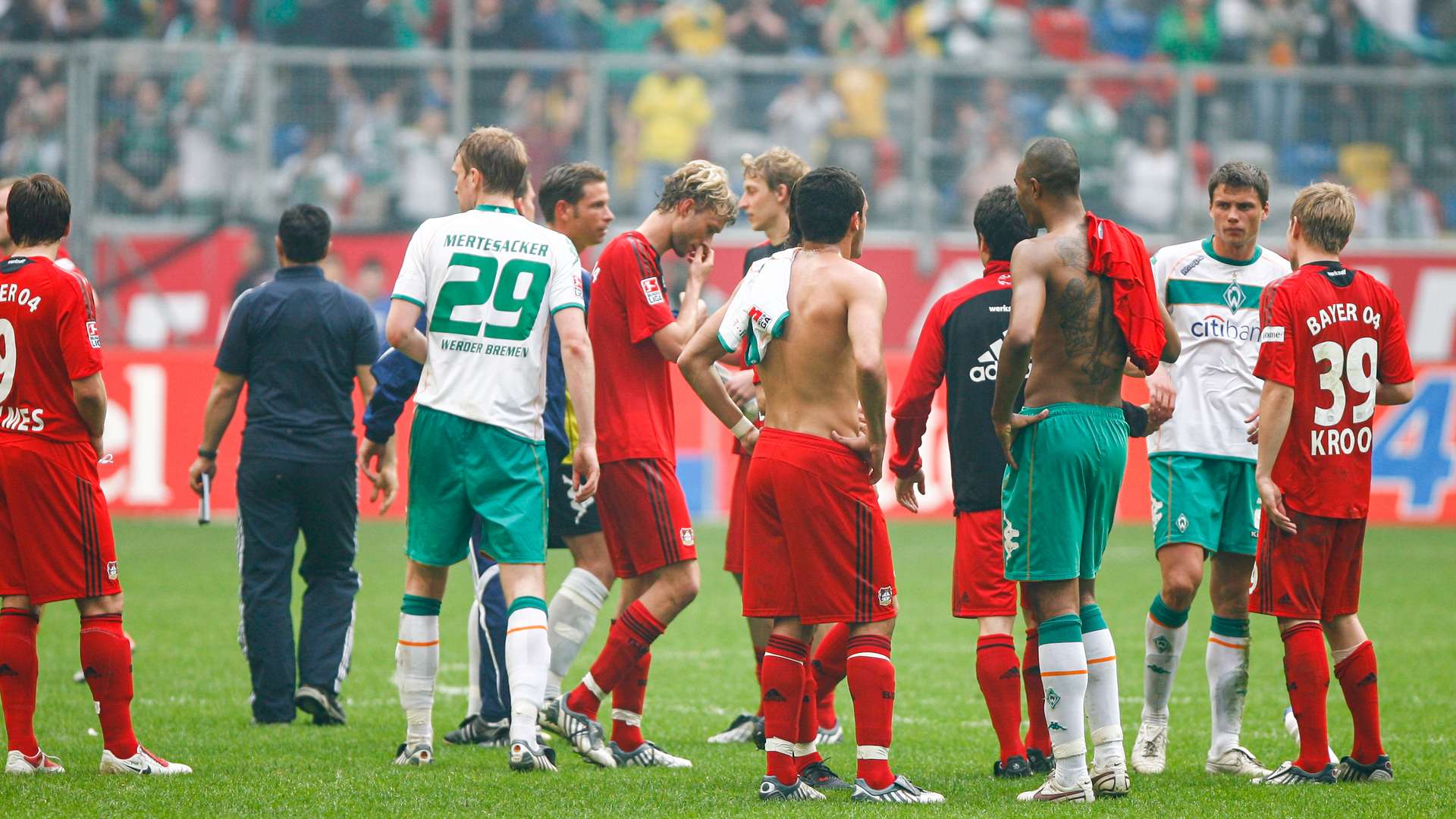 Bayer 04 nach dem Spiel gegen Bremen