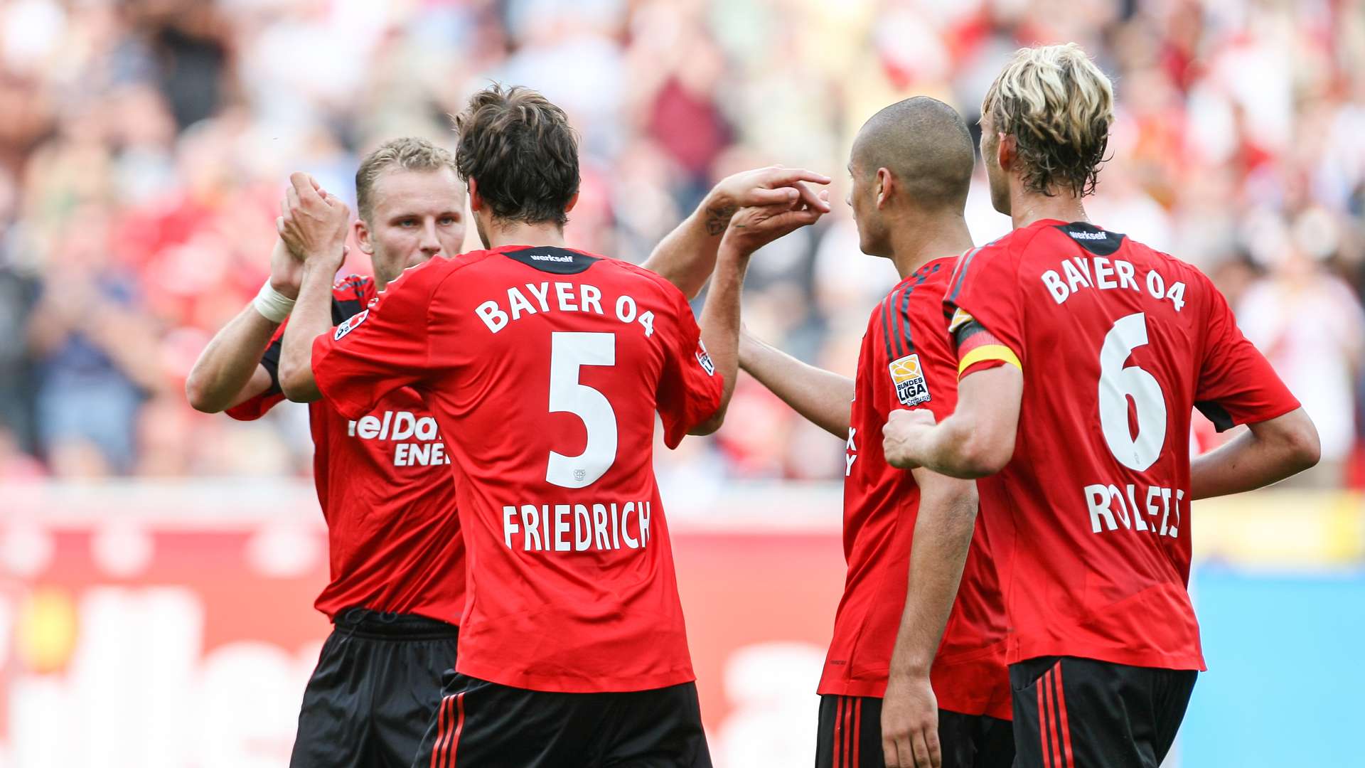 Werkself beim Torjubel