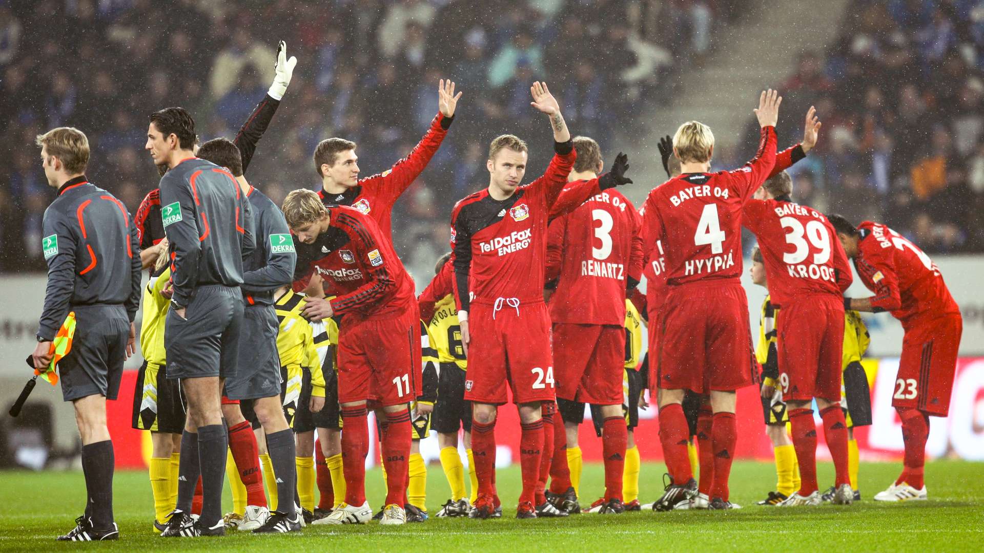 Werkself vor dem Spiel gegen Hoffenheim