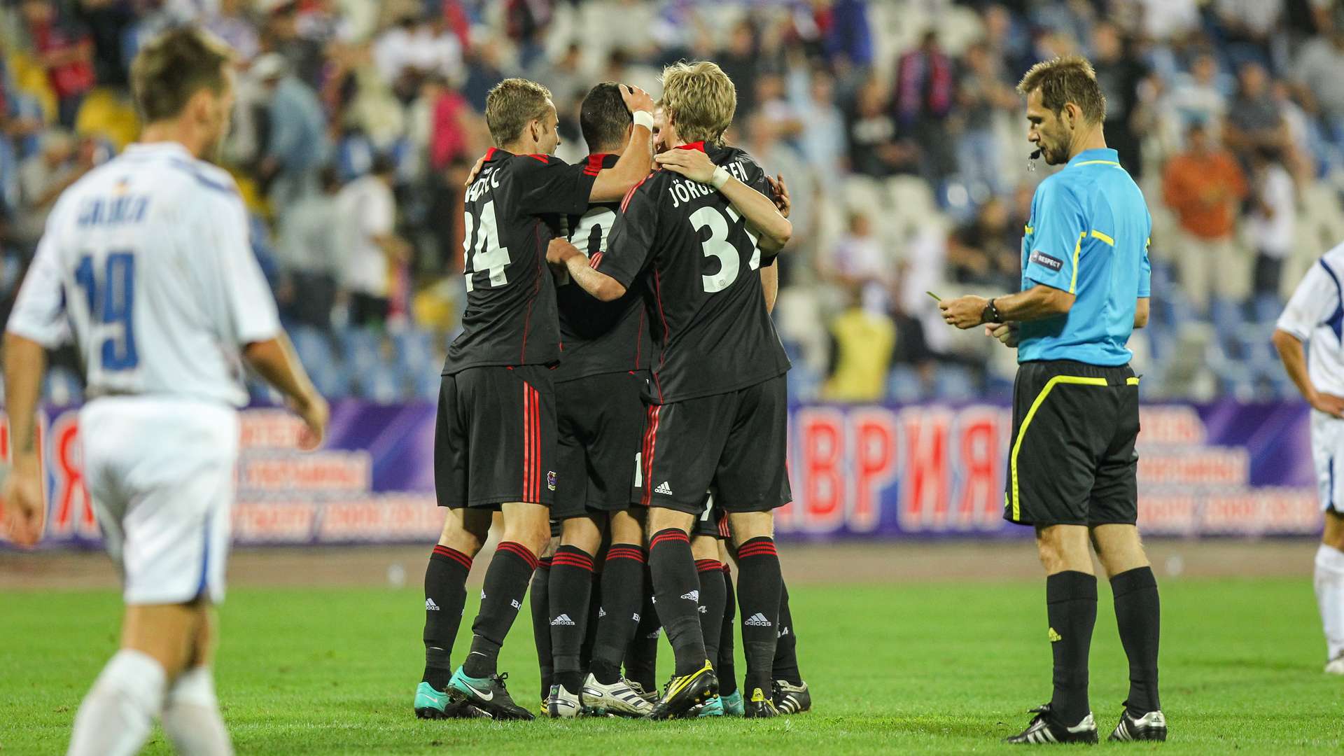 Werkself beim Torjubel