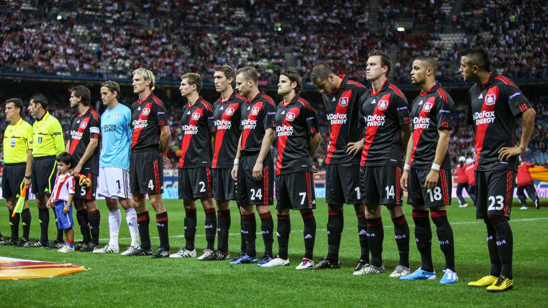 Werkself vor dem Europa-League-Spiel in Madrid