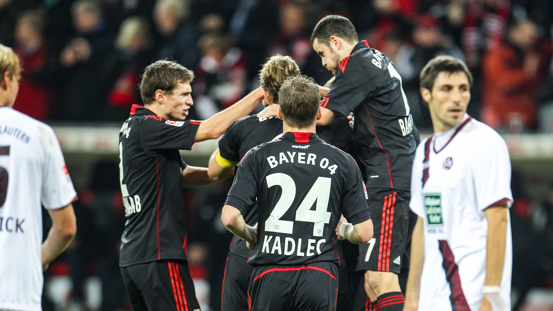 Werkself beim Torjubel