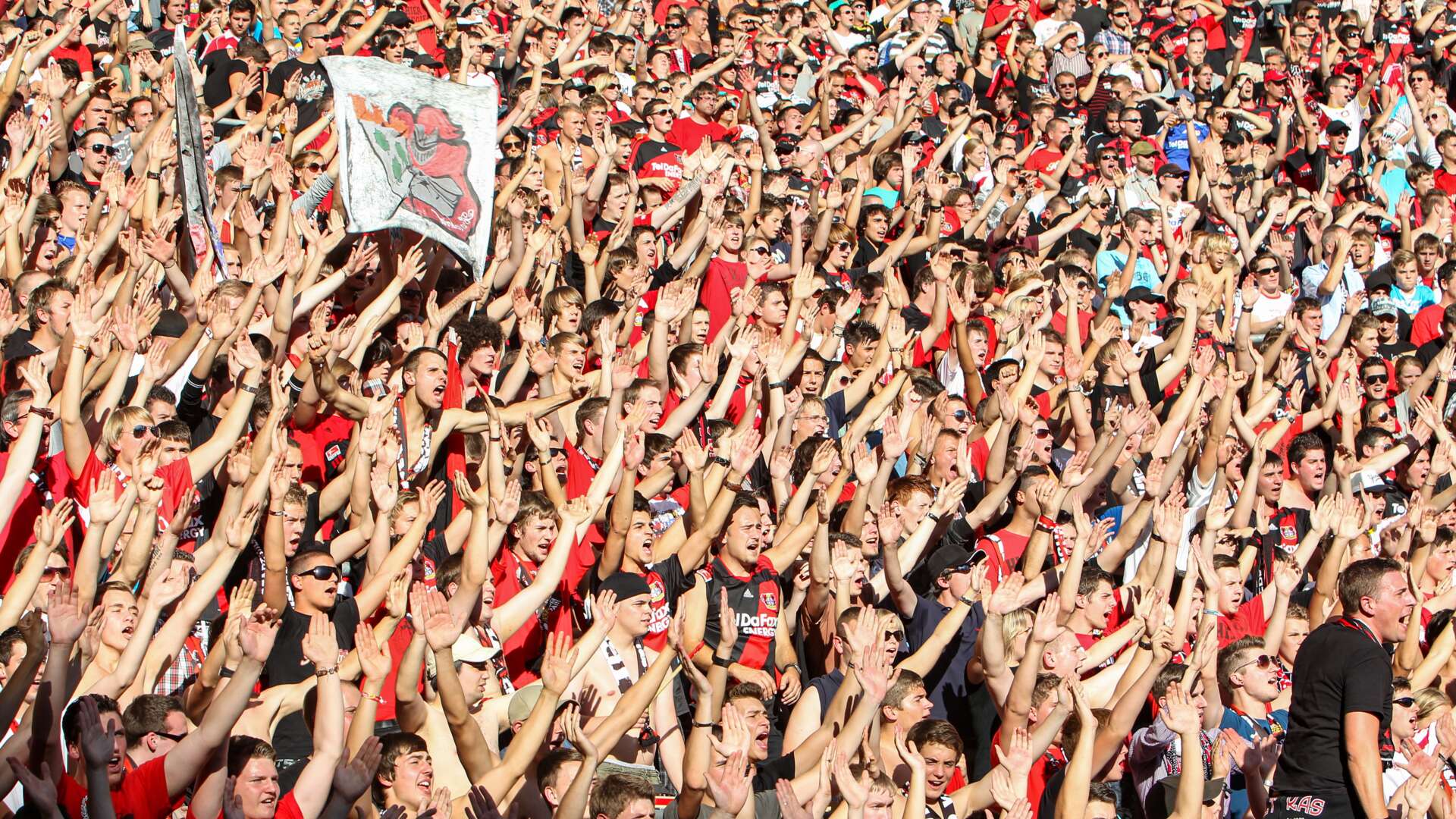 Bayer 04-Fans feiern den Sieg