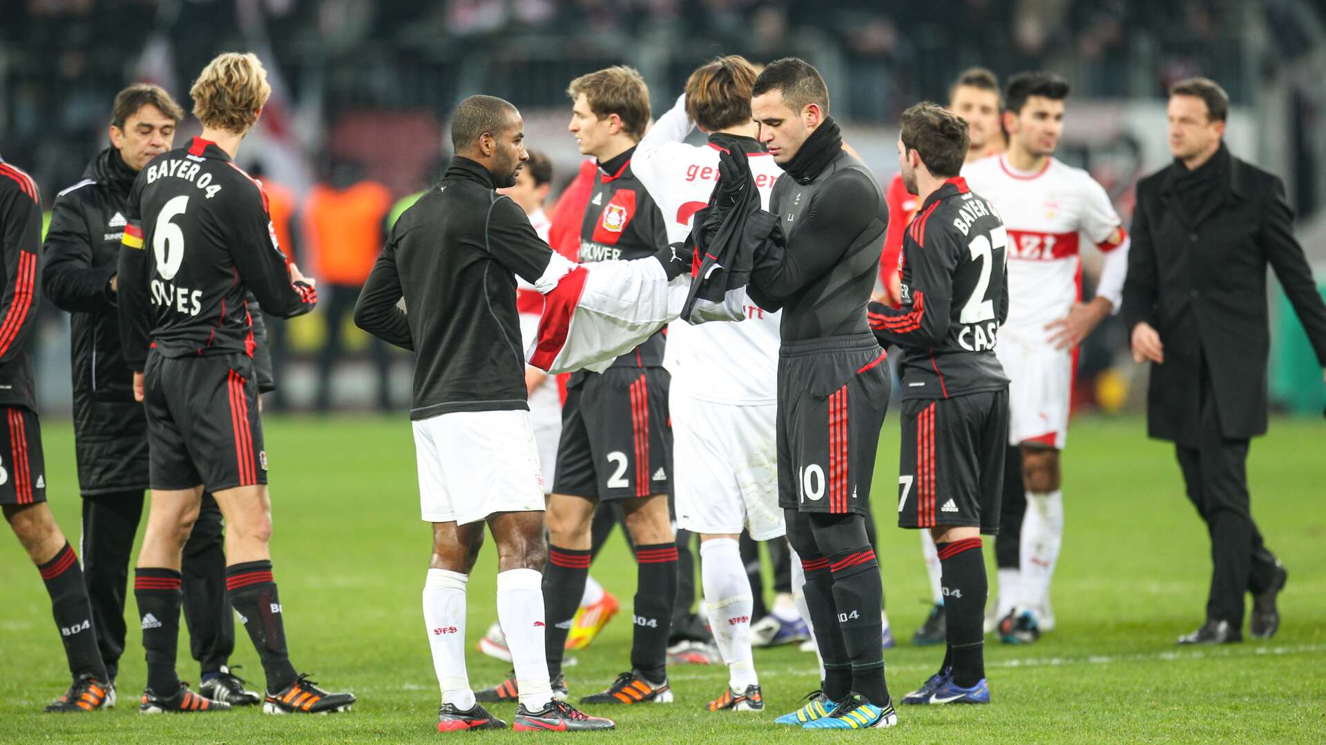 Werkself nach dem Spiel