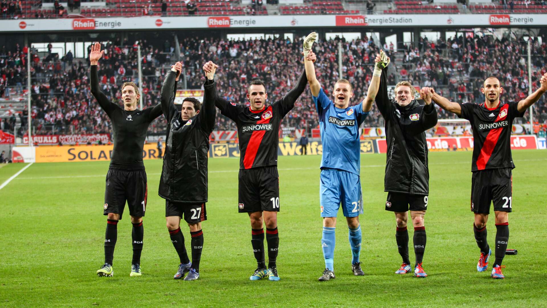 Werkself feiert den Sieg