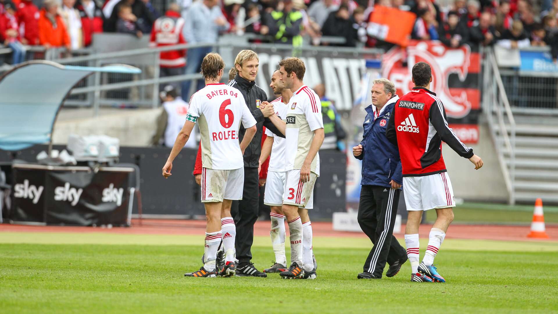 Sami Hyypiä, Kapitän Simon Rolfes, Stefan Reinartz und Michael Ballack