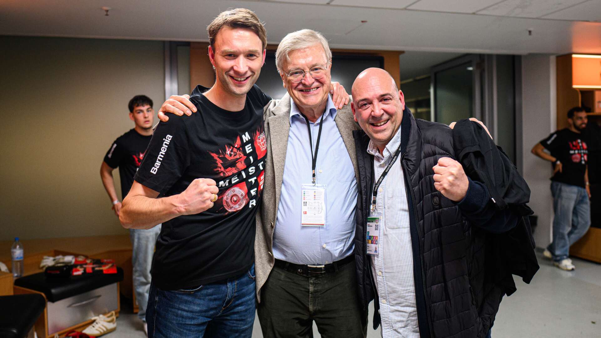 Werner Wenning mit Fernando Carro und Simon Rolfes