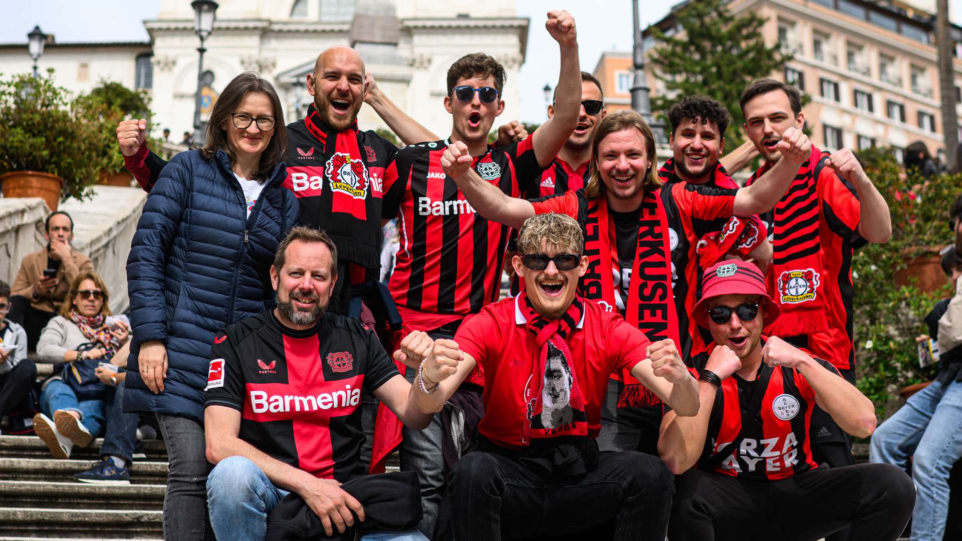 Bayer 04-Fans in Rom