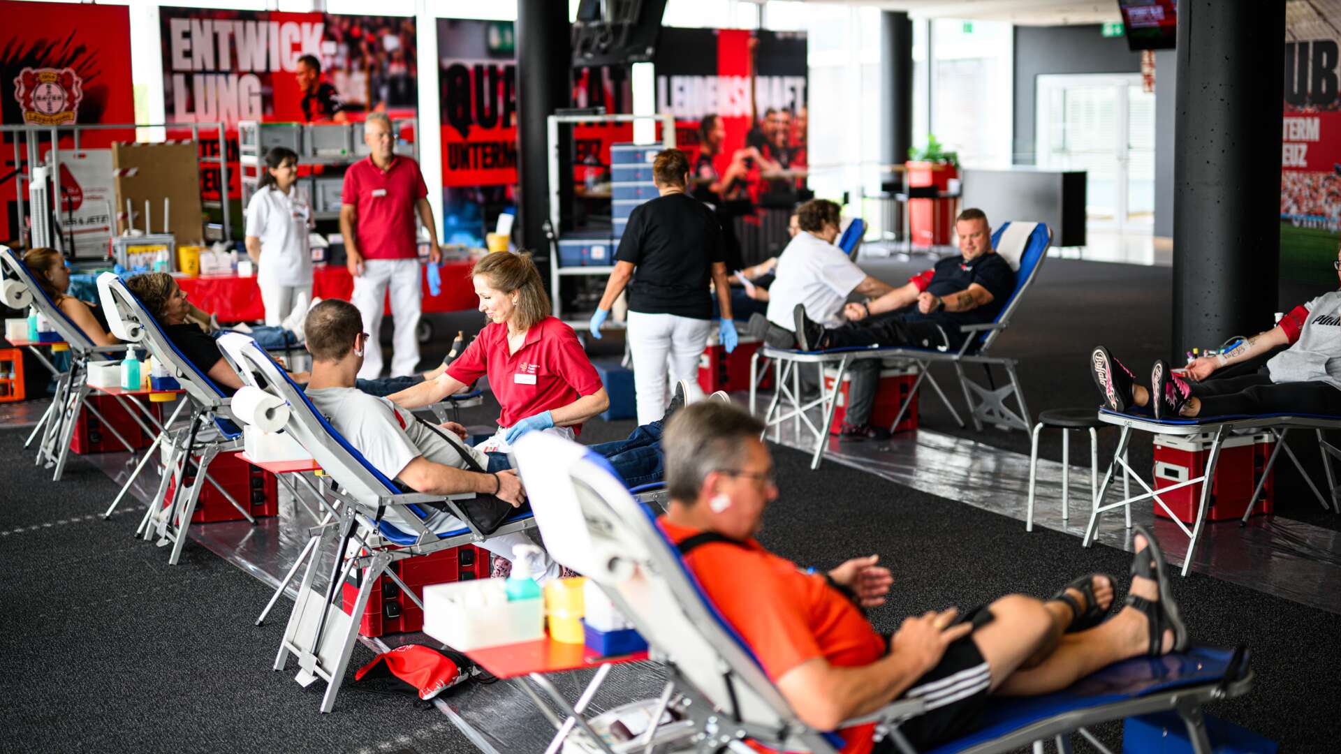 Blutspende-Aktion in der BayArena