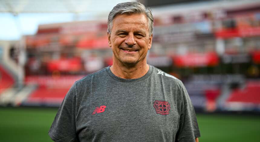 Falko Götz für die Traditionsmannschaft von Bayer 04
