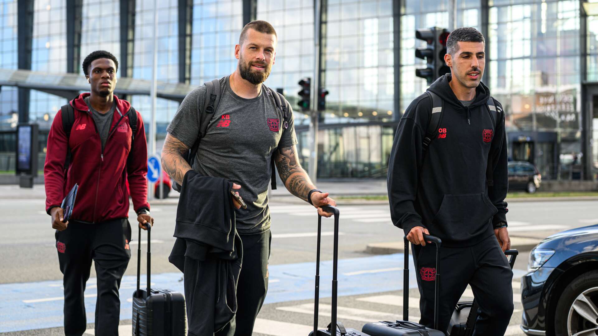 Ankunft der U19 am Teamhotel in Kopenhagen