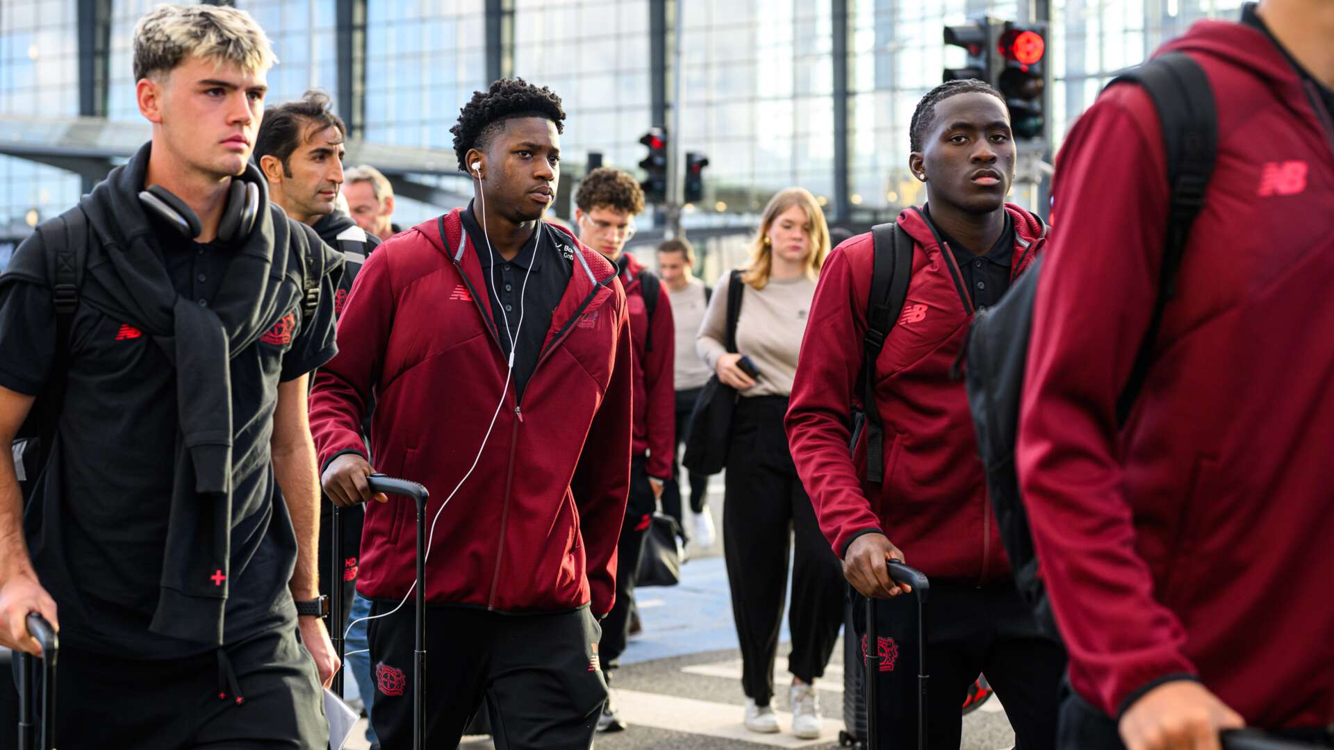 Ankunft der U19 am Teamhotel in Kopenhagen