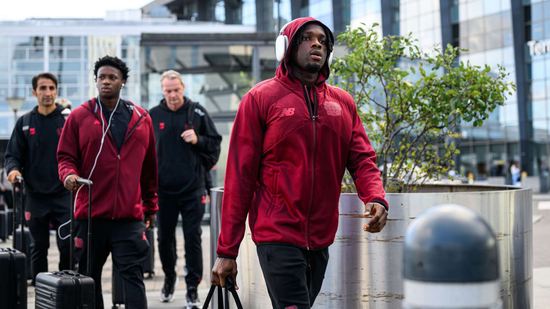 Ankunft der U19 am Teamhotel in Kopenhagen