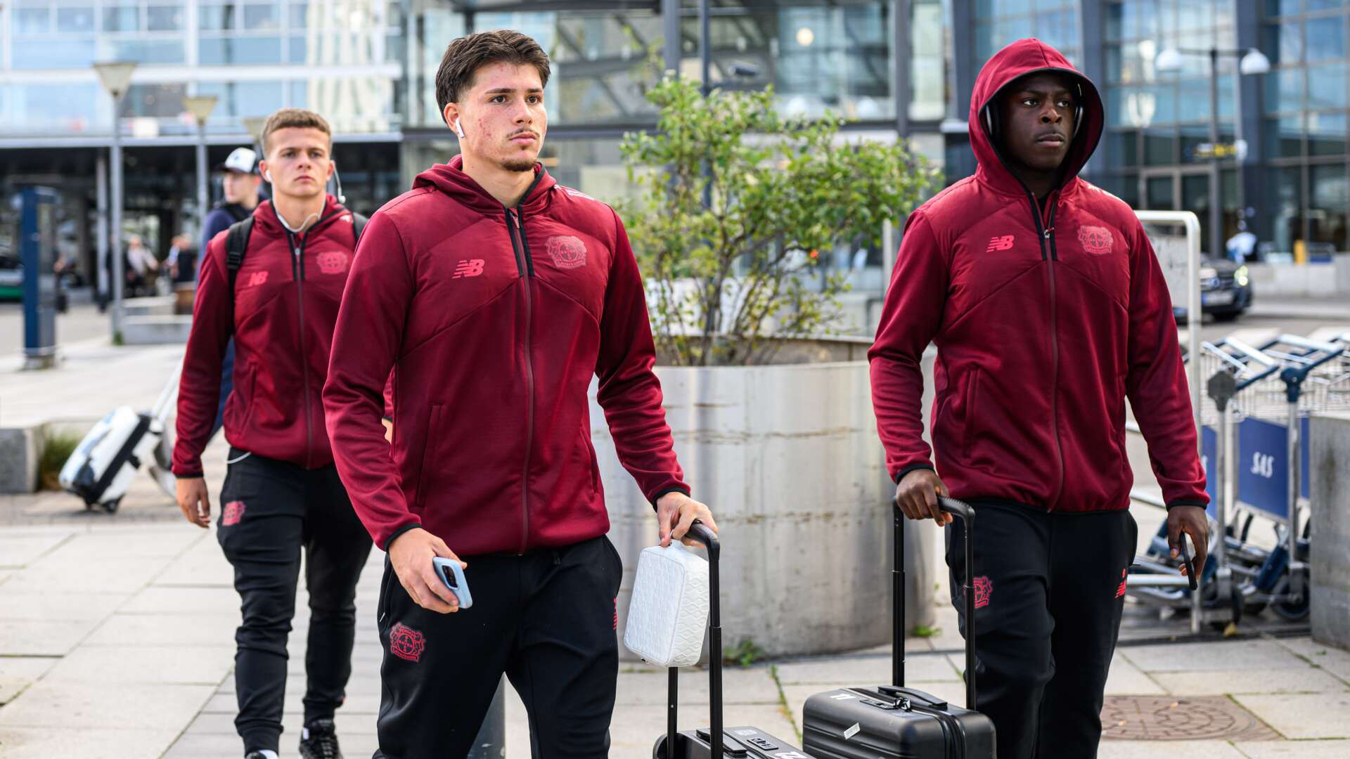 Ankunft der U19 am Teamhotel in Kopenhagen