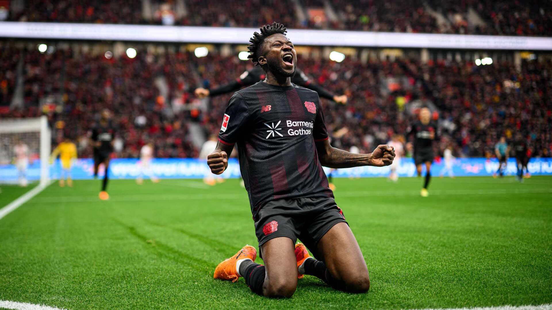 Edmond Tapsoba nach seinem Treffer gegen den SC Freiburg