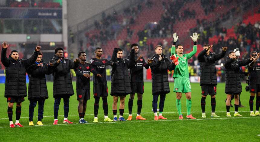 Die Werkself nach dem Heimsieg