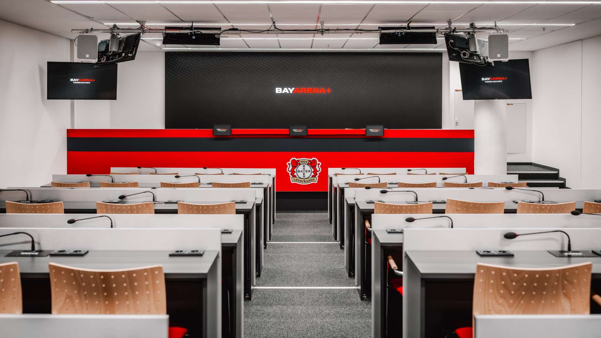 Pressekonferenzraum in der BayArena