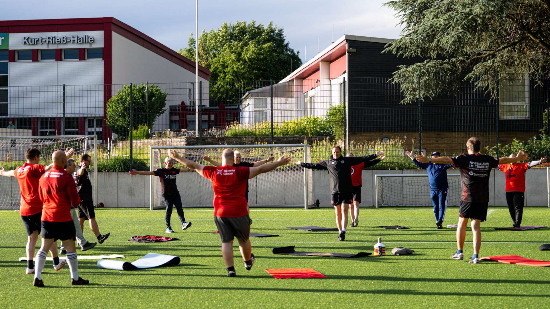 Fußballfans im Training