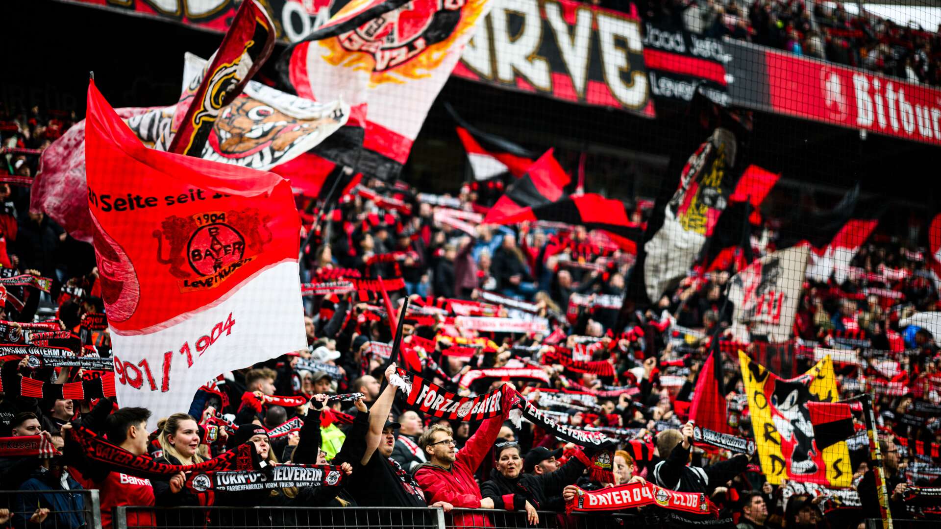 Bayer 04-Fans im Stadion
