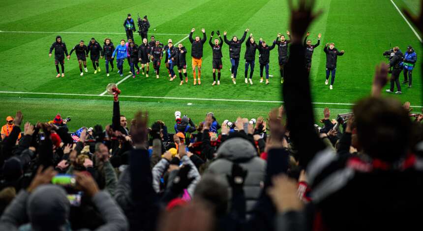 Jubel nach Abpfiff in Manchester
