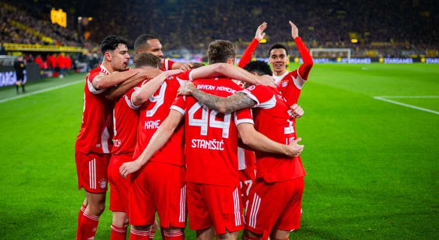 Der FC Bayern München beim Torjubel