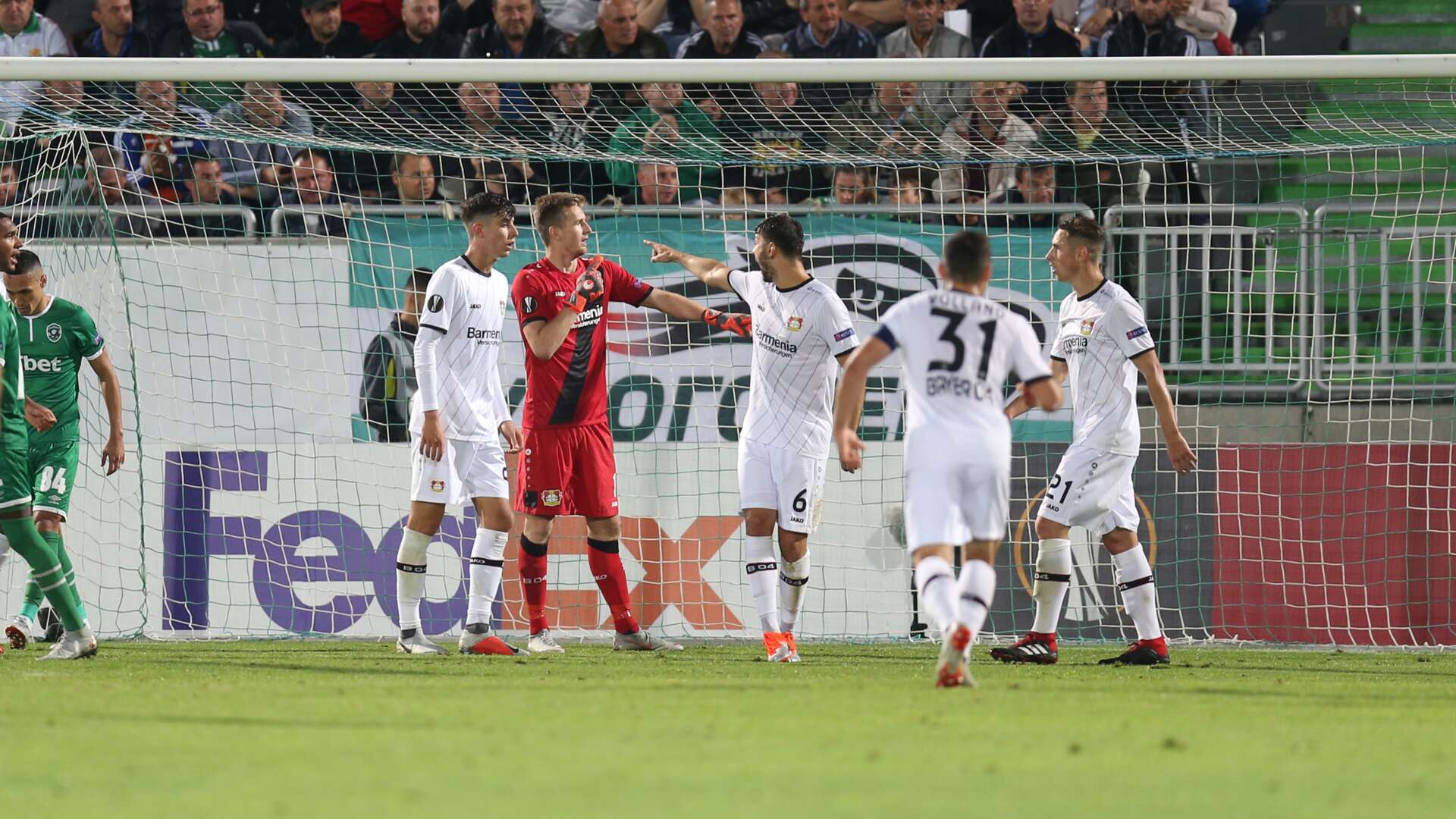 Lukas Hradecky und Vorderleute