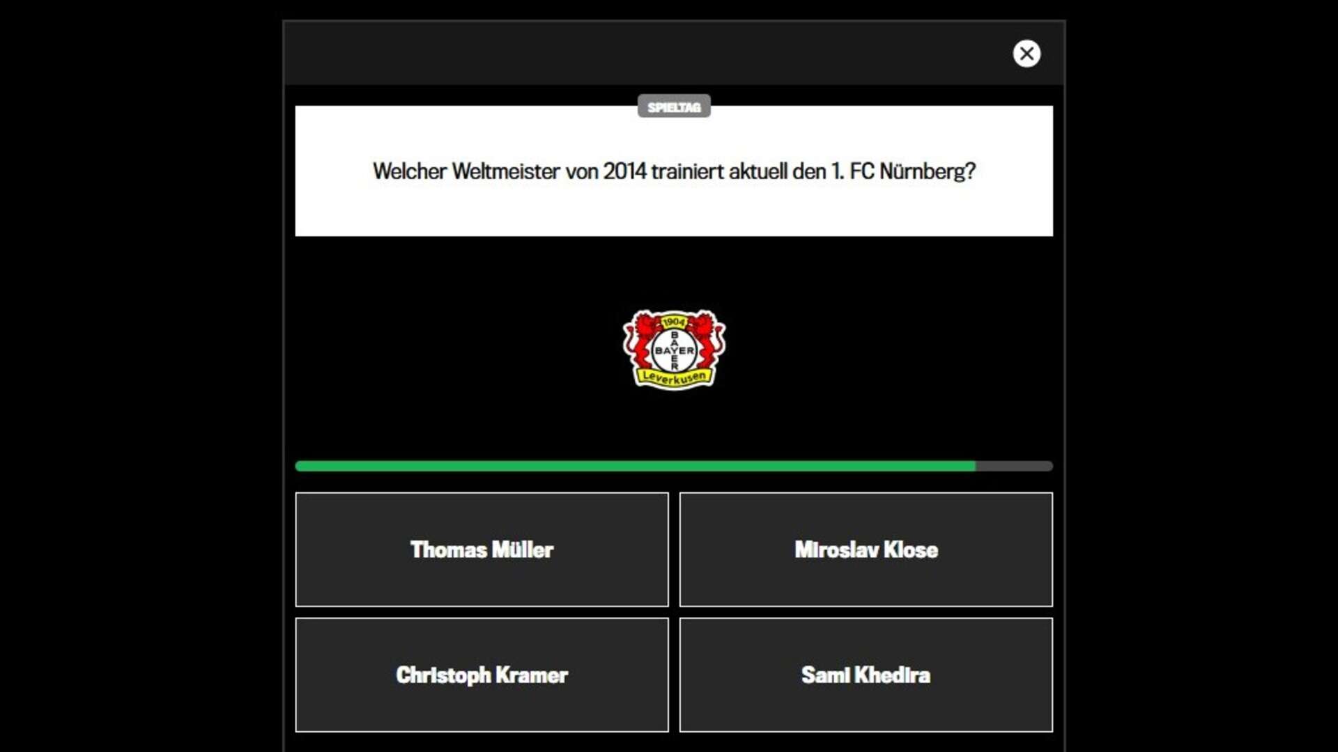 Screenshot Werkself-Quiz
