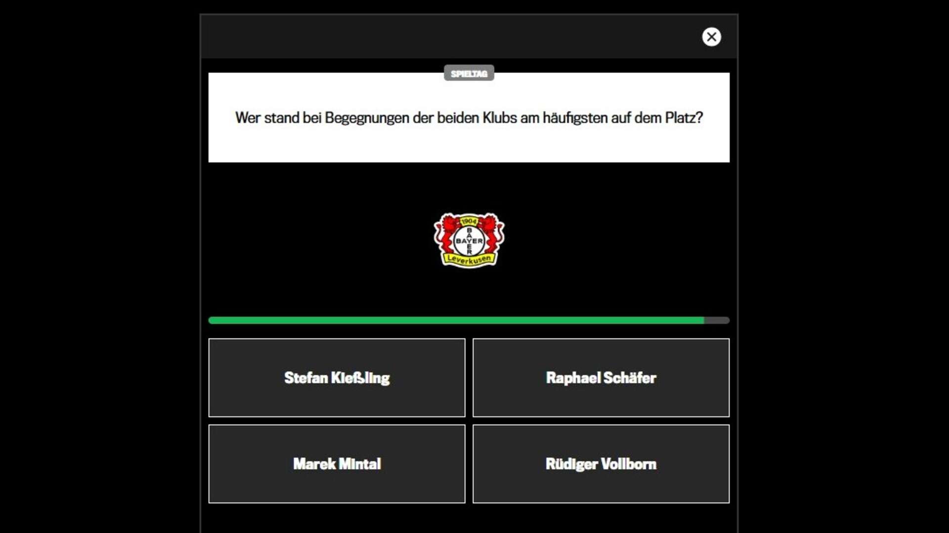 Screenshot Werkself-Quiz