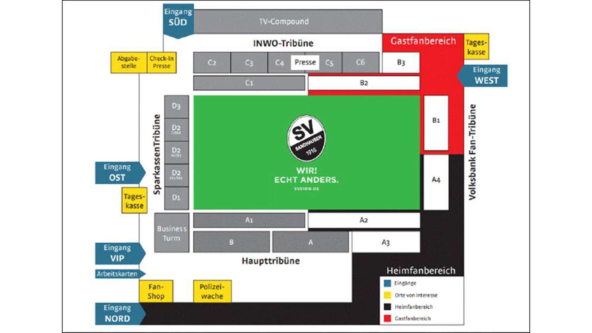 Stadionplan Sandhausen