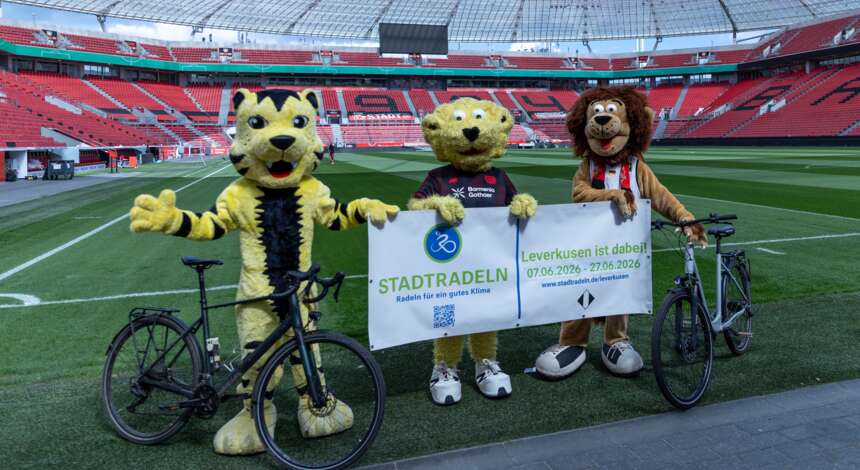 Maskottchen von Bayer 04 und dem TSV Bayer 04