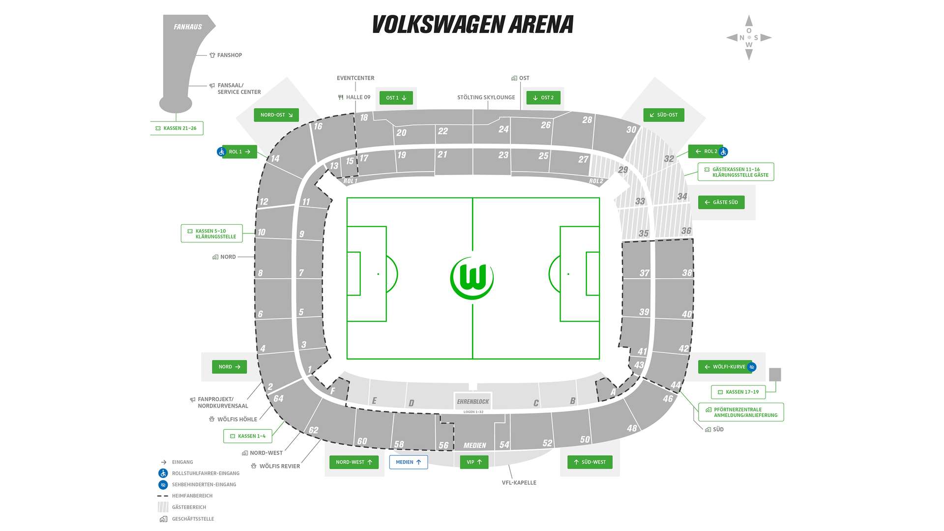 Stadionplan Wolfsburg